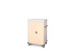 Laptopwagen mit Ladefunktion, 2-Punkt-Verriegelung, Feststellbremse, 20 Fächer, B 920 x T 500 x H 1250, hellelfenbein