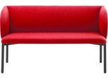 Sofa Leyform LIV, 2-Sitzer, rechteckig, B 1270 x T 620 x H 740 mm, mit Armlehnen & Gleitern, Stoffbezug, rot