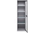 Schäfer Shop Genius Flügeltürenschrank FS, Stahl, Sichtfenster, Lüftungslöcher, B 545 x T 520 x H 1950 mm, 5 OH, Weißalu/Weißalu, bis 250 kg