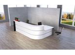 L-Theke Faro, 4-Elemente, 90° Winkel, mit Beratungsplatz, melaminharzbeschichtet, ABS-Kanten, B 3670 x T 1970 x 1120 mm, weiß/anthrazit