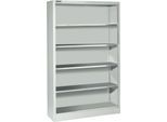 Schäfer Shop Select Regal AS 2412, mit 4 höhenverstellbaren Fachböden, B 1200 x T 400 x H 1935 mm, Stahlblech, lichtgrau