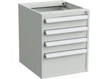 Unterbau-Container für Arbeitstische, Zentralverschluss, mit ESD-Schutz, B 450 x T 520 mm, 4 Schubladen