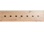 Wandgarderobe HAKU, 7 Haken mit jeweils 3 kg Tragkraft, B 800 x T 50 x H 200 mm, Holz/Metall, helles Eiche-Dekor/schwarz