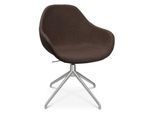 Konferenzsessel Topstar Sitness Life 2.0, dreh-/sitzhöhenverstellbar, Armlehnen, B 450 x T 390 x H 440-470 mm, 4-Fußgestell, Alu matt & Stoff, d.braun
