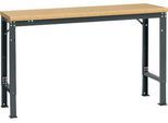 Manuflex Grundtisch UNIVERSAL Spezial, 1500 x 800 mm, Multiplex natur, anthrazit
