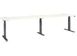 Schäfer Shop Select Schreibtisch ERGO-T 2.0 Big, elektr. höhenverstellbar, Rechteck, T-Fuß, B 3200 x T 800 x H 640-1300 mm, weiß/anthrazit