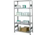 SSI Schäfer Archivregal, Grundfeld, 5 Böden, B 750 x T 600 mm, verzinkt