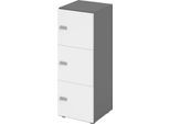 Schließfachschrank Topas Line, 3 Ordnerhöhen, 3 Fächer, Zahlenschloss, B 400 x T 420 x H 1100 mm, graphit/weiß