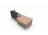 Theke Spezia, Ablage, links, B 3060 x T 1125 x H 1130 mm, Ulme-Dekor/Leder grau