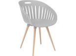 Outdoor-Stuhl Topstar T2023, 2 Stück, ergonomische Kunststoffschale, Füße ein- und ausdrehbar, hellgrau