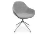 Konferenzsessel Topstar Sitness Life 2.0, dreh-/sitzhöhenverstellbar, Armlehnen, B 450 x T 390 x H 440-470 mm, 4-Fußgestell, Alu poliert & Stoff, h.grau
