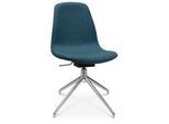 Konferenzsessel Topstar Sitness Life 1.1, dreh-/sitzhöhenverstellbar, ohne Armlehnen, B 460 x T 390 x H 450-480 mm, 4-Fußgestell, Alu poliert & Stoff, petrol