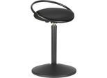 Sitzhocker ROVO SOLO mit Ring, 3D-Gestrick, schwarz/schwarz