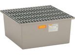 GFK-Auffangwanne 220/1 CEMO, 210 l Auffangvolumen, B 850 x T x 850 x H 400 mm, mit GFK-Gitterrost