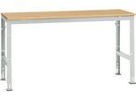 Manuflex Grundtisch UNIVERSAL Standard, Tischplatte Multiplex, 1750x800, lichtgrau