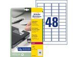 Avery Zweckform Etiketten L6113-20, fälschungssicher, extrem robust, 45,7 x 21,2 mm, 960 Stück/20 A4-Bogen, Folie, weiß
