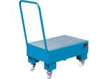 Auffangwanne, Typ AW60-1 SR, fahrbar, blau RAL5012