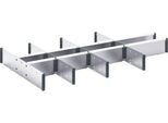 Trennwände Bott verso, Fronthöhe Schub 100/125 mm, B 1050 x T 550 x H 77 mm, Stahlblech, Grau