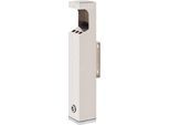 Wandascher, für den Außenbereich, rechteckig, Volumen 2 l, selbstlöschend, abschließbar, mit Dach, B 80 x T 80 x H 480 mm, Edelstahl, weiß