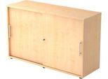 Schiebetürenschrank, 2 OH, B 1200 x T 400 x H 748 mm, Ahorn-Dekor