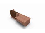 Theke Spezia, Ablage, links, B 3060 x T 1125 x H 1130 mm, Nuss Canaletto-Dekor/Leder braun