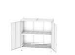 Regalcontainer BAUER CEN 36-2, Stahl, Doppelflügeltor, B 3915 x T 1480 x H 3145 mm, blau