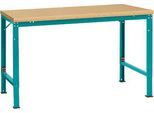 Manuflex Grundtisch UNIVERSAL Spezial, 1500 x 1000 mm, Multiplex natur, wasserblau
