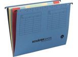 Schäfer Shop Select Fächer-Hängemappe, für Formate bis DIN A4, Karton, blau, 5 Stück