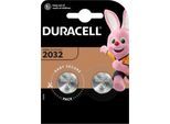 Knopfzellen Duracell CR2032, Lithium, 3 V, 170 mAh, Ø 20 x H 2,5 mm, 2 Stück