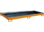Bauer Regalwanne RW 3300-1 PE, mit PE-Einsatz, B 3262 x T 1312 x H 195 mm, bis 240 l, Stahl lackiert, gelborange