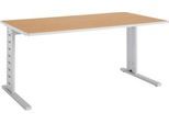 Schäfer Shop Select Schreibtisch Moxxo IQ, Rechteck, C-Fuß, B 1800 x T 800 x H 735 mm, Buche-Dekor