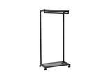 Garderobenständer MAULbolero, mit Rollen, Hut- & Schuhablage, B 780 x T 460 x H 1660 mm, Metall, schwarz