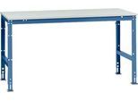 Manuflex Arbeitstisch UNIVERSAL Standard, 1750 x 1000 mm, Kunststoff lichtgrau, brillantblau