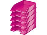 LEITZ® Ablagekorb Wow 5226, DIN A4, 5 Stück, pink