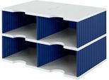 styro® Sortierstation styrodoc Jumbo, DIN C4, 2 Etagen/2-reihig/4 Fächer, blau