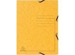 Exacompta Sammelmappe, DIN A4, mit Gummizug, 3 Klappen, beschriftbar, Colorspan-Karton, 355 g/m², gelb
