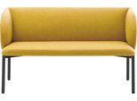 Sofa Leyform LIV, 2-Sitzer, rechteckig, B 1270 x T 620 x H 740 mm, mit Armlehnen & Gleitern, Stoffbezug, gelb