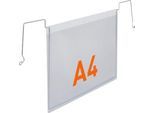 Drahtbügeltasche Durable, DIN A4 quer, ohne Schutzklappe, B 535 x H 280 mm, PP, transparent, 50 Stück