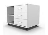 Schäfer Shop Select Mobiles Sideboard, Regal + 3 Schübe + Utensilienschub, B 800, anstellbar rechts, weiß