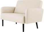 Zweisitzer Sofa meet by Paperflow LISBOA, desinfektionsmittelbeständiger Kunstlederbezug weiß, Fußgestell schwarz, B 1240 x T 815 x H 830 mm