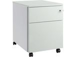 Schäfer Shop Pure Rollcontainer 36, Stahl/Holz, 1 Schub, lichtgrau/weißaluminium