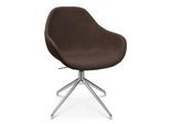 Konferenzsessel Topstar Sitness Life 2.0, dreh-/sitzhöhenverstellbar, Armlehnen, B 450 x T 390 x H 440-470 mm, 4-Fußgestell, Alu poliert & Stoff, d.braun