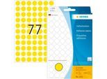 Vielzweck-Etiketten HERMA 2231, selbstklebende Markierungspunkte, Ø 13 mm, permanent haftend, 32 Blatt, Papier, matt, gelb