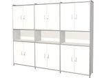 Kombischrank Toledo, m. Sichtrückwand, abschließbar, 2 Schübe, 5 OH, B 2360 x T 380 mm, weiß