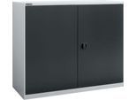 Flügeltürenschrank Schäfer Shop Select MS-i 12412, Stahlblech, B 1200 x T 400 x H 1215 mm, 3 OH, Weißaluminium/Anthrazitgrau, bis 150 kg