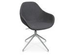 Konferenzsessel Topstar Sitness Life 2.0, dreh-/sitzhöhenverstellbar, Armlehnen, B 450 x T 390 x H 440-470 mm, 4-Fußgestell, Alu poliert & Stoff, anthr.