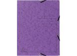 Exacompta Sammelmappe, DIN A4, mit Gummizug, 3 Klappen, beschriftbar, Colorspan-Karton, 355 g/m², violett