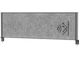 MAUL Tisch-Trennwand MAULconnecto, Akustikvlies 4000 g/m², Aluminiumprofil, B 1600 x H 500 mm, Akustik dunkelgrau, anthrazit