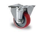 CASCOO Bockrolle N2U6, mit Rad-ø 80 mm x B 32 mm, Polyamid-Felge, Polyurethan-Lauffläche, rot, Rollenlager, bis 130 kg