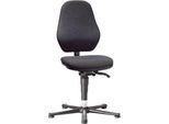 Labordrehstuhl Basic 9132, mit Gleitern, Stoffpolster, Duotec schwarz meliert